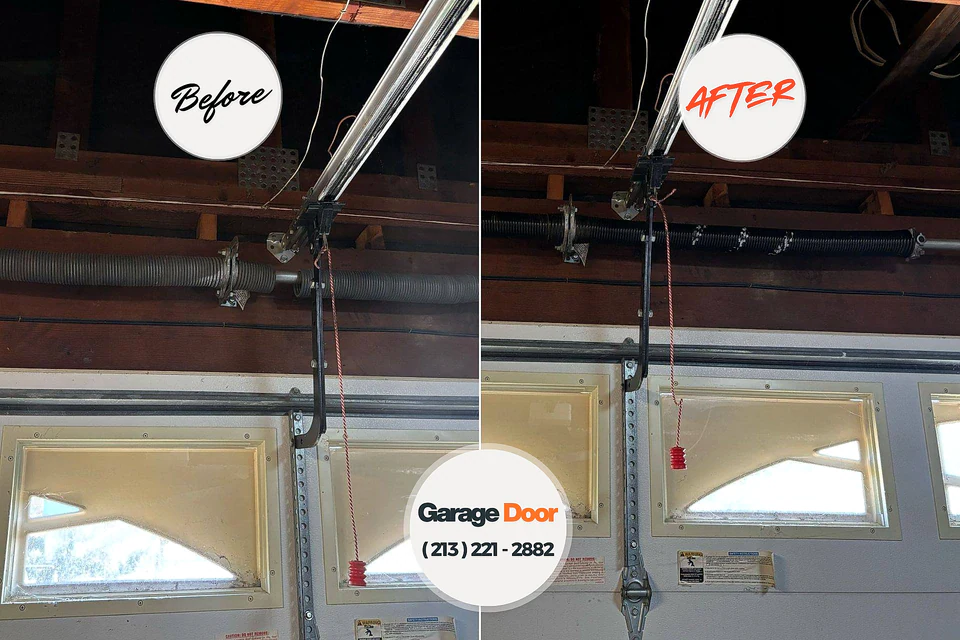 Before and after: garage door repair Humboldt, KS
